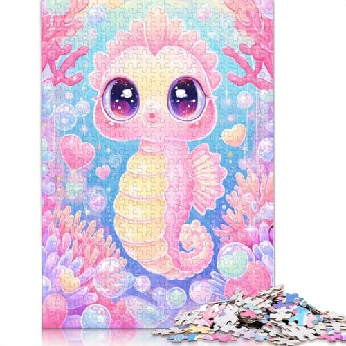Seepferdchenbaby Holzpuzzles 300 Teile Erwachsene Wohnkultur Geschicklichkeitsspiel Für Die Ganze Familie Lernspiel Geburtstagsgeschenk Stress Relief 300pcs (40x28cm) von SHUNXIFQ