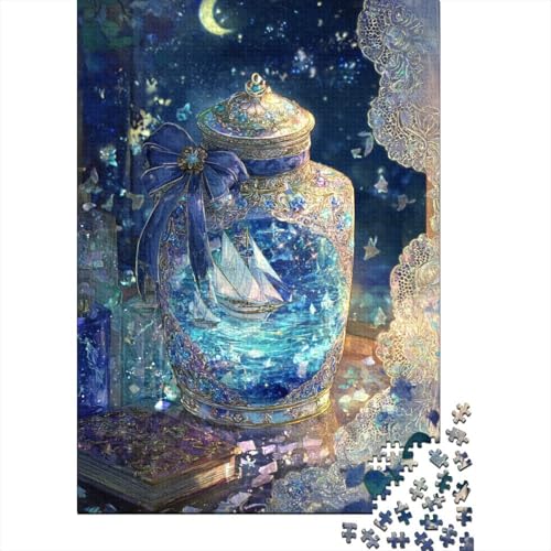 Segelboot-Driftflasche Holzpuzzles 1000 Teile Erwachsene Wohnkultur Geburtstagsgeschenk Geschicklichkeitsspiel Für Die Ganze Familie Lernspiel Stress Relief 1000pcs (75x50cm) von SHUNXIFQ