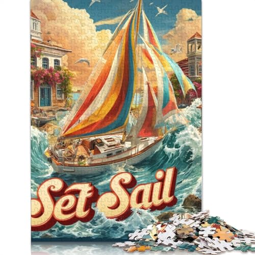Segelboot Holzpuzzles 500 Teile Erwachsene Geschicklichkeitsspiel Für Die Ganze Familie Home Decor Geburtstagsgeschenk Lernspiel Stress Relief 500pcs (52x38cm) von SHUNXIFQ