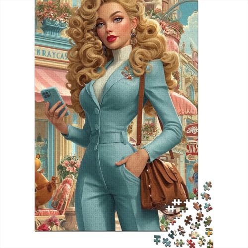Selbstbewusste Frau Holzpuzzless 1000 Teile Erwachsene Wohnkultur EduKatzeional Game Family Challenging Games Geburtstagsgeschenk Stress Relief Toy 1000pcs (75x50cm) von SHUNXIFQ