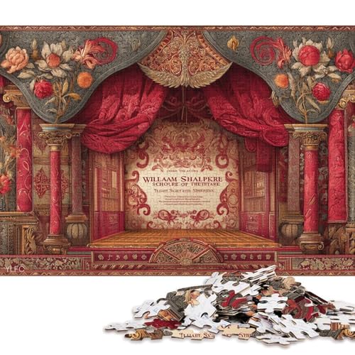 Shakespeares Globus Holzpuzzles Für Erwachsene 500 Teile Lernspiel Family Challenging Games Geburtstagsgeschenk Wohnkultur Stress Relief Toy 500pcs (52x38cm) von SHUNXIFQ