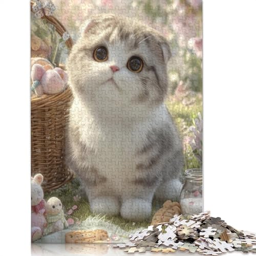 Shorthair Katze Erwachsene Holzpuzzless 500 Teile Home Decor EduKatzeional Game Geburtstagsgeschenk Family Challenging Games Entspannung Und Intelligenz 500pcs (52x38cm) von SHUNXIFQ