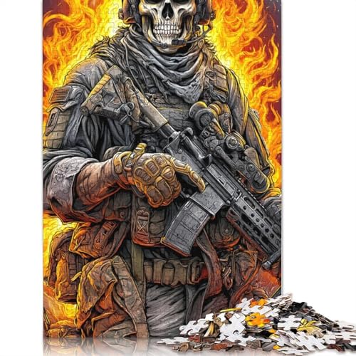 Skeleton Krieger Holzpuzzless Für Erwachsene 500 Teile Family Challenging Games Wohnkultur Geburtstagsgeschenk Lernspiel Stress Relief Toy 500pcs (52x38cm) von SHUNXIFQ