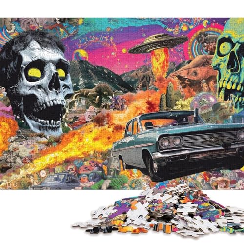 Skelettrennen Holzpuzzles 1000 Teile Für Erwachsene Family Challenging Games Moderne Wohnkultur EduKatzeional Game Geburtstagsgeschenk Stress Relief 1000pcs (75x50cm) von SHUNXIFQ