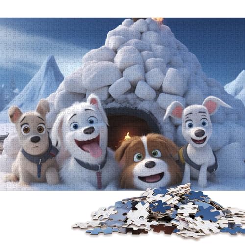 Snow Puppy Holzpuzzles 300 Teile Für Erwachsene Family Challenging Games Moderne Wohnkultur Educational Game Geburtstagsgeschenk Stress Relief 300pcs (40x28cm) von SHUNXIFQ