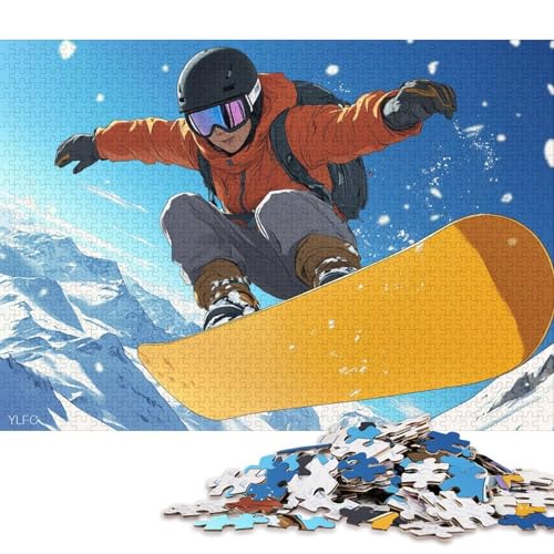 Snowboarden Erwachsene Holzpuzzless 300 Teile Home Decor Lernspiel Geburtstagsgeschenk Family Challenging Games Stress Relief Toy 300pcs (40x28cm) von SHUNXIFQ
