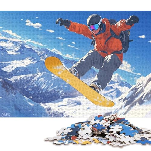 Snowboarden Holzpuzzless 300 Teile Für Erwachsene Wohnkultur Geburtstagsgeschenk Educational Game Family Challenging Games Stress Relief Toy 300pcs (40x28cm) von SHUNXIFQ
