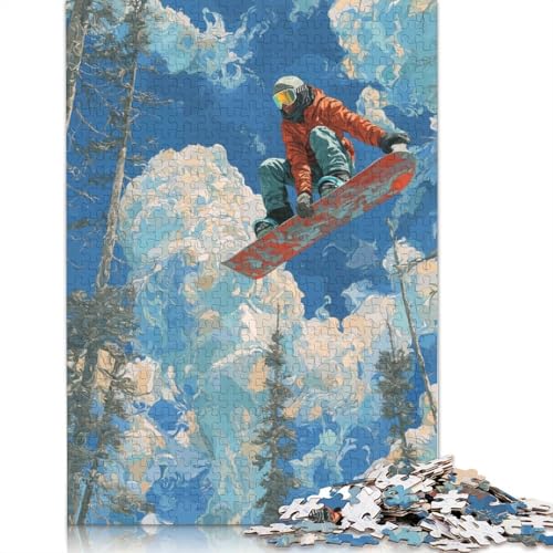 Snowboarder Holzpuzzless Erwachsene 300 Teile Family Challenging Games Wohnkultur Lernspiel Geburtstagsgeschenk Entspannung Und Intelligenz 300pcs (40x28cm) von SHUNXIFQ