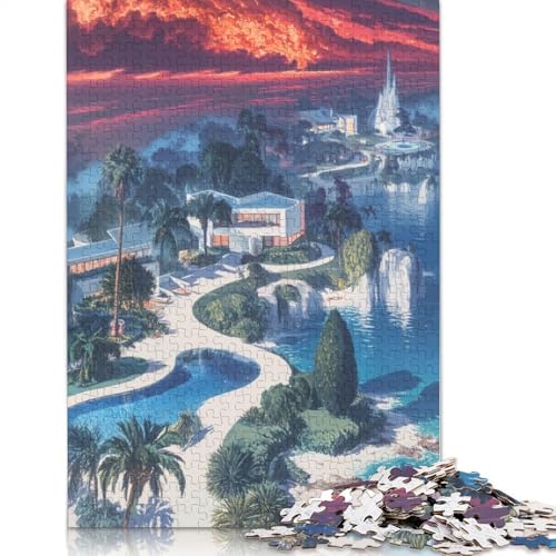 Sommerstrand Holzpuzzles 300 Teile Für Erwachsene Geburtstagsgeschenk EduKatzeional Game Moderne Wohnkultur Family Challenging Games Stress Relief Toy 300pcs (40x28cm) von SHUNXIFQ