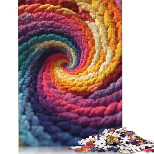 Spiralförmiger Regenbogen Holzpuzzles 500 Teile Für Erwachsene Wohnkultur Geburtstagsgeschenk Family Challenging Games EduKatzeional Game Stress Relief Toy 500pcs (52x38cm) von SHUNXIFQ