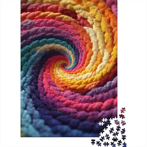 Spiralförmiger Regenbogen Holzpuzzles Erwachsene 1000 Teile Lernspiel Geschicklichkeitsspiel Für Die Ganze Familie Geburtstagsgeschenk Home Decor Stress Relief 1000pcs (75x50cm) von SHUNXIFQ
