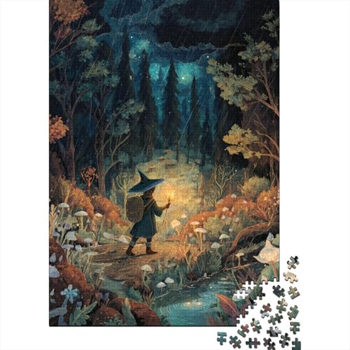 Spukwald Holzpuzzles Erwachsene 1000 Teile Geburtstagsgeschenk Family Challenging Games Moderne Wohnkultur EduKatzeional Game Stress Relief 1000pcs (75x50cm) von SHUNXIFQ
