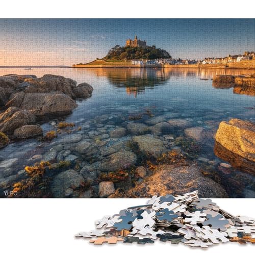 St. Michael's Mount Holzpuzzles 500 Teile Erwachsene Geschicklichkeitsspiel Für Die Ganze Familie Home Decor Geburtstagsgeschenk Lernspiel Stress Relief 500pcs (52x38cm) von SHUNXIFQ