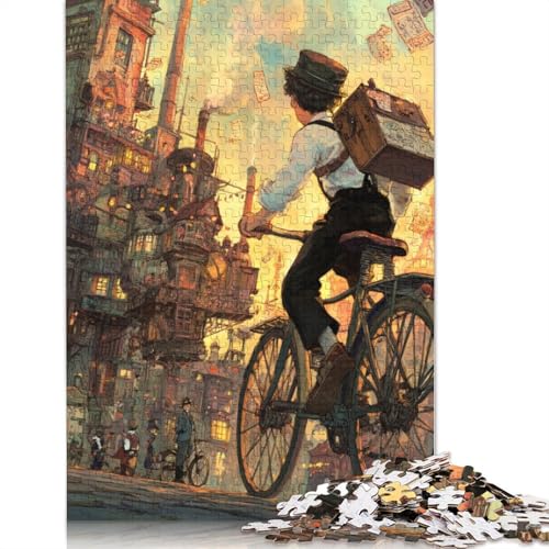 Steampunk-Stadt Erwachsene Holzpuzzless 500 Teile Home Decor Lernspiel Geburtstagsgeschenk Family Challenging Games Stress Relief Toy 500pcs (52x38cm) von SHUNXIFQ