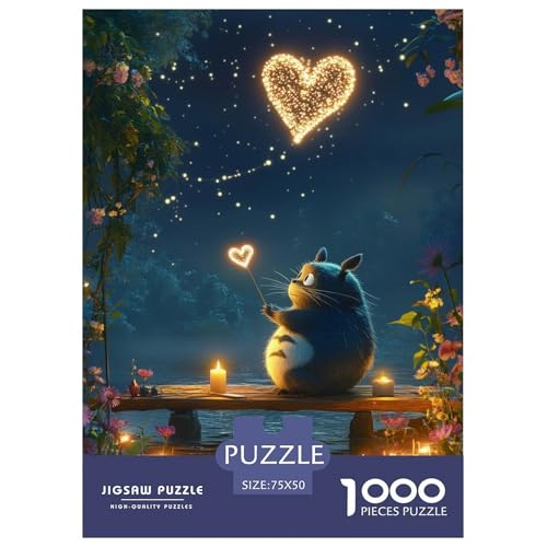 Sternenkatze 1000 Teile Erwachsene Holzpuzzless Educational Game Moderne Wohnkultur Geburtstagsgeschenk Family Challenging Games Stress Relief Toy 1000pcs (75x50cm) von SHUNXIFQ