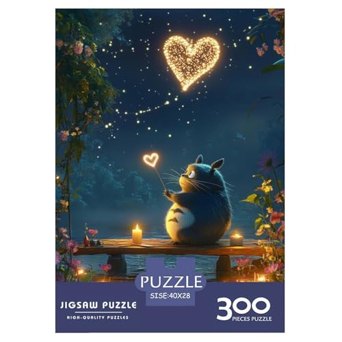 Sternenkatze Holzpuzzless 300 Teile Erwachsene Lernspiel Moderne Wohnkultur Family Challenging Games Geburtstagsgeschenk Stress Relief Toy 300pcs (40x28cm) von SHUNXIFQ