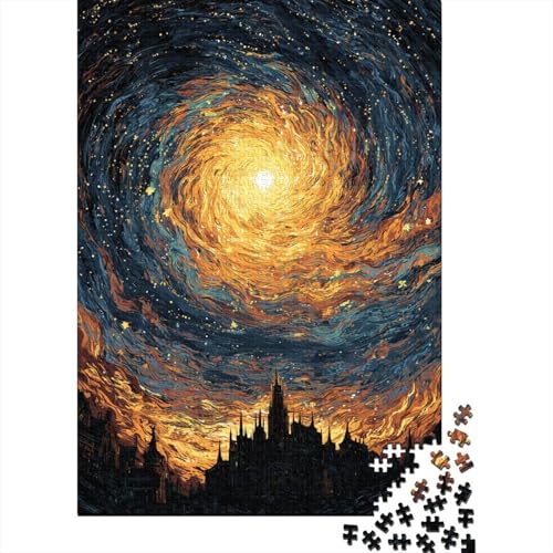 Sternennacht (Van Gogh) Holzpuzzless 1000 Teile Erwachsene Family Challenging Games Moderne Wohnkultur Geburtstagsgeschenk Educational Game Stress Relief Toy 1000pcs (75x50cm) von SHUNXIFQ