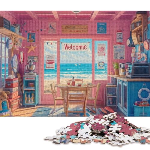 Strand Hütten Holzpuzzles 1000 Teile Für Erwachsene Geburtstagsgeschenk Lernspiel Family Challenging Games Home Decor Entspannung Und Intelligenz 1000pcs (75x50cm) von SHUNXIFQ