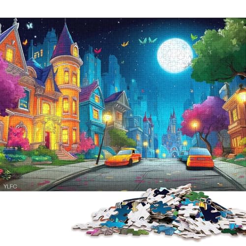 Straße in San Francisco Holzpuzzles Erwachsene 1000 Teile Family Challenging Games Home Decor Lernspiel GeburtHirschsgeschenk Stress Relief Toy 1000pcs (75x50cm) von SHUNXIFQ