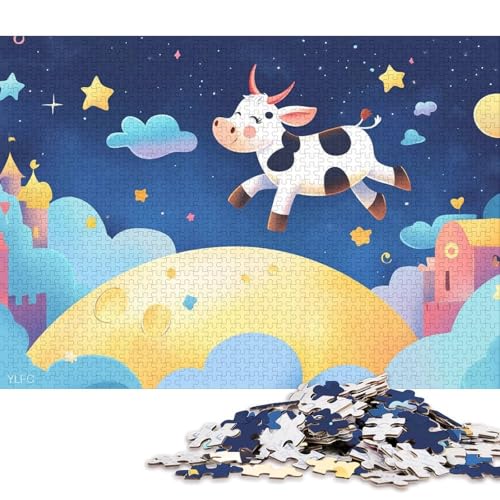 Süße Kuh Holzpuzzles Für Erwachsene 500 Teile Educational Game Family Challenging Games Home Decor Geburtstagsgeschenk Stress Relief 500pcs (52x38cm) von SHUNXIFQ