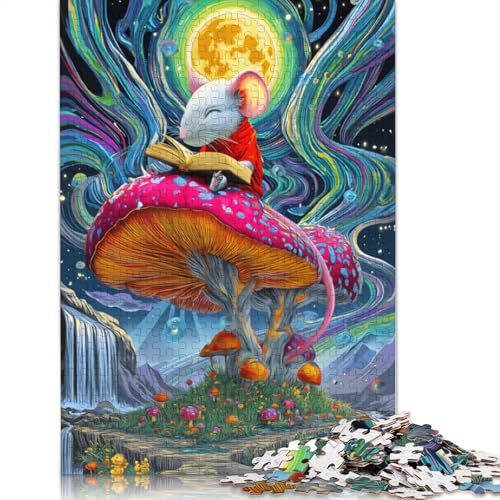 Süße kleine Maus Holzpuzzles Erwachsene 500 Teile Lernspiel Geschicklichkeitsspiel Für Die Ganze Familie Geburtstagsgeschenk Home Decor Stress Relief 500pcs (52x38cm) von SHUNXIFQ