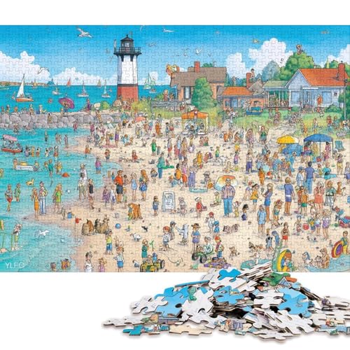Summer Strand 500 Teile Erwachsene Holzpuzzless Educational Game Moderne Wohnkultur GeburtHirschsgeschenk Family Challenging Games Stress Relief Toy 500pcs (52x38cm) von SHUNXIFQ