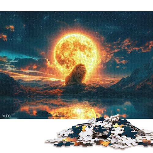 Sunlike Lion Holzpuzzles 1000 Teile Erwachsene Wohnkultur Geschicklichkeitsspiel Für Die Ganze Familie Lernspiel Geburtstagsgeschenk Stress Relief 1000pcs (75x50cm) von SHUNXIFQ