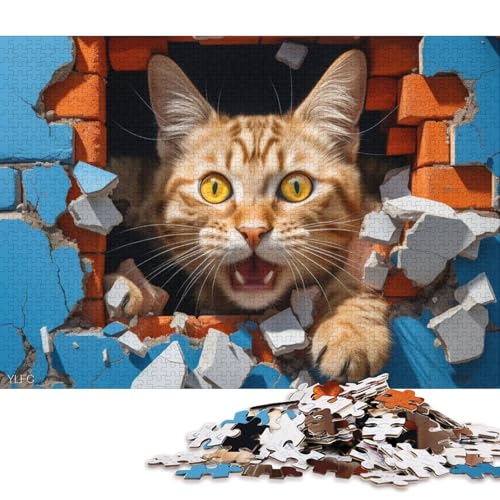 Surprised Kitten Holzpuzzless Für Erwachsene 300 Teile Wohnkultur Lernspiel Family Challenging Games Geburtstagsgeschenk Stress Relief Toy 300pcs (40x28cm) von SHUNXIFQ