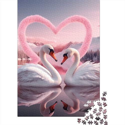Swan Holzpuzzles 1000 Teile Erwachsene Geburtstagsgeschenk Family Challenging Games Moderne Wohnkultur Educational Game Stress Relief Toy 1000pcs (75x50cm) von SHUNXIFQ
