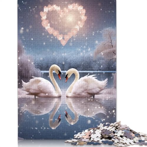 Swan Holzpuzzles Für Erwachsene 300 Teile Geburtstagsgeschenk Family Challenging Games Home Decor Educational Game Stress Relief Toy 300pcs (40x28cm) von SHUNXIFQ