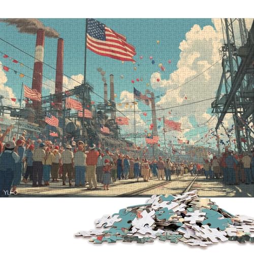 Tag der Arbeit Holzpuzzles 1000 Teile Erwachsene Wohnkultur GeburtHirschsgeschenk Geschicklichkeitsspiel Für Die Ganze Familie Lernspiel Stress Relief 1000pcs (75x50cm) von SHUNXIFQ