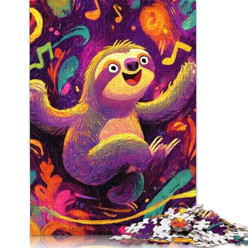 Tanzendes Faultier Holzpuzzles Für Erwachsene 300 Teile Geburtstagsgeschenk Wohnkultur Lernspiel Family Challenging Games Entspannung Und Intelligenz 300pcs (40x28cm) von SHUNXIFQ