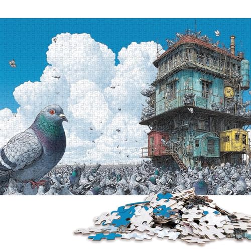 Taube Holzpuzzles 300 Teile Erwachsene Geschicklichkeitsspiel Für Die Ganze Familie Home Decor Geburtstagsgeschenk Lernspiel Stress Relief 300pcs (40x28cm) von SHUNXIFQ