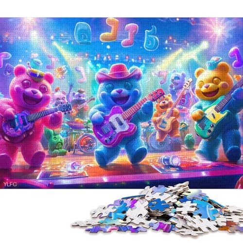Teddybär-Konzert Holzpuzzles Erwachsene 1000 Teile Home Decor Family Challenging Games Educational Game Geburtstagsgeschenk Stress Relief Toy 1000pcs (75x50cm) von SHUNXIFQ