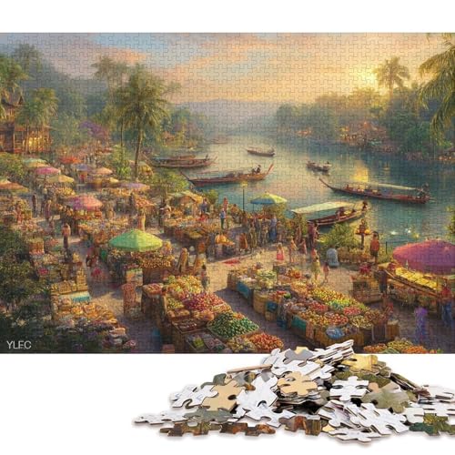 Thailand Resort Holzpuzzles Für Erwachsene 500 Teile Wohnkultur Geburtstagsgeschenk Educational Game Family Challenging Games Stress Relief Toy 500pcs (52x38cm) von SHUNXIFQ