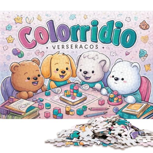 Tierbausteine Holzpuzzles 1000 Teile Erwachsene Wohnkultur Geburtstagsgeschenk Geschicklichkeitsspiel Für Die Ganze Familie Lernspiel Stress Relief 1000pcs (75x50cm) von SHUNXIFQ