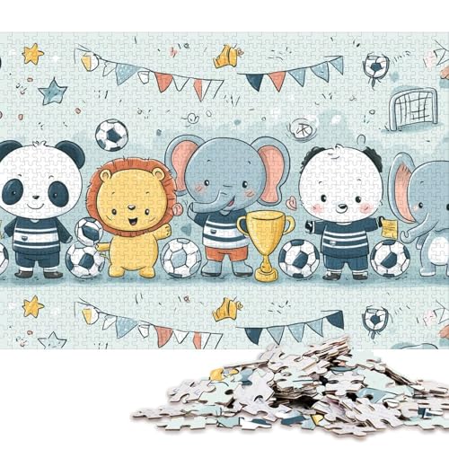 Tierfußball Holzpuzzles 1000 Teile Erwachsene Home Decor Family Challenging Games Geburtstagsgeschenk Lernspiel Entspannung Und Intelligenz 1000pcs (75x50cm) von SHUNXIFQ