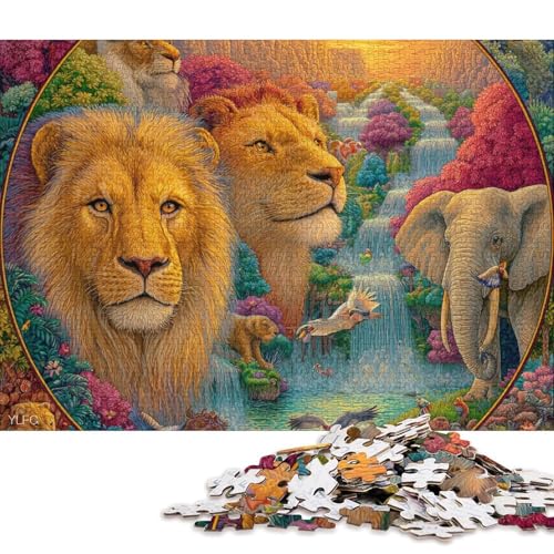 Tierreich Holzpuzzles 1000 Teile Erwachsene Wohnkultur Geburtstagsgeschenk Geschicklichkeitsspiel Für Die Ganze Familie Lernspiel Stress Relief 1000pcs (75x50cm) von SHUNXIFQ