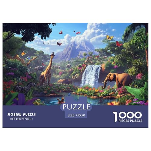 Tierwelt 1000 Teile Erwachsene Holzpuzzless Educational Game Moderne Wohnkultur Geburtstagsgeschenk Family Challenging Games Stress Relief Toy 1000pcs (75x50cm) von SHUNXIFQ