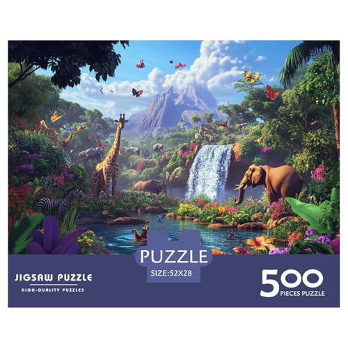 Tierwelt Holzpuzzless 500 Teile Erwachsene Geburtstagsgeschenk Family Challenging Games Moderne Wohnkultur Educational Game Stress Relief Toy 500pcs (52x38cm) von SHUNXIFQ