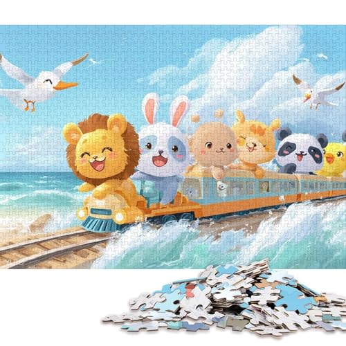 Tierzug Holzpuzzles 1000 Teile Erwachsene Wohnkultur Geschicklichkeitsspiel Für Die Ganze Familie Lernspiel Geburtstagsgeschenk Stress Relief 1000pcs (75x50cm) von SHUNXIFQ