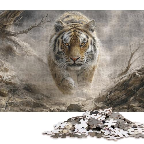 Tiger Holzpuzzles 1000 Teile Erwachsene Home Decor Family Challenging Games Geburtstagsgeschenk Lernspiel Entspannung Und Intelligenz 1000pcs (75x50cm) von SHUNXIFQ