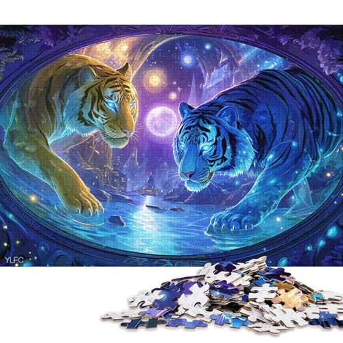 Tiger Holzpuzzles Für Erwachsene 500 Teile EduKatzeional Game Family Challenging Games Home Decor Geburtstagsgeschenk Stress Relief 500pcs (52x38cm) von SHUNXIFQ