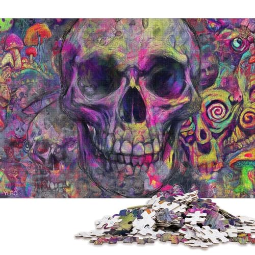 Totenkopf Holzpuzzles 1000 Teile Erwachsene Wohnkultur GeburtHirschsgeschenk Geschicklichkeitsspiel Für Die Ganze Familie Lernspiel Stress Relief 1000pcs (75x50cm) von SHUNXIFQ