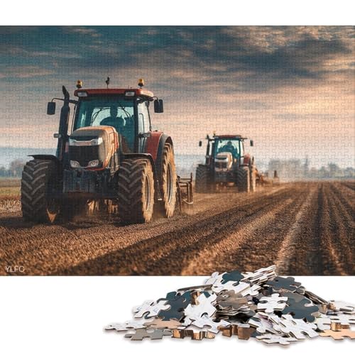 Traktor and Combine Harvester Holzpuzzles Erwachsene 500 Teile Geburtstagsgeschenk Educational Game Wohnkultur Family Challenging Games Stress Relief 500pcs (52x38cm) von SHUNXIFQ