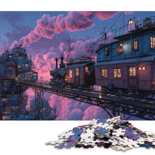 Traumzug Holzpuzzless Erwachsene 1000 Teile Family Challenging Games Wohnkultur Lernspiel GeburtHirschsgeschenk Entspannung Und Intelligenz 1000pcs (75x50cm) von SHUNXIFQ