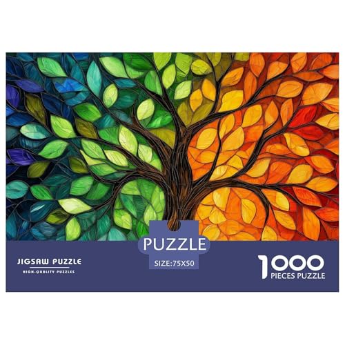 Tree of Life Holzpuzzles 1000 Teile Erwachsene Lernspiel Family Challenging Games Geburtstagsgeschenk Home Decor Stress Relief Toy 1000pcs (75x50cm) von SHUNXIFQ