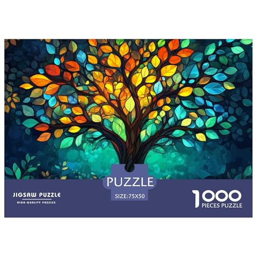 Tree of Life Holzpuzzles 1000 Teile Für Erwachsene Family Challenging Games Lernspiel Moderne Wohnkultur Geburtstagsgeschenk Stress Relief Toy 1000pcs (75x50cm) von SHUNXIFQ