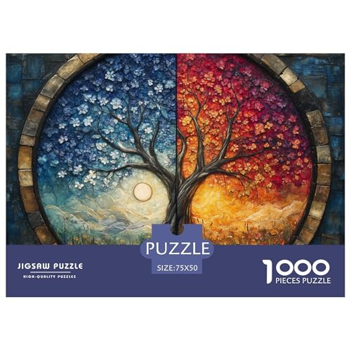 Tree of Life Holzpuzzles 1000 Teile Für Erwachsene Moderne Wohnkultur Family Challenging Games Geburtstagsgeschenk Educational Game Stress Relief Toy 1000pcs (75x50cm) von SHUNXIFQ