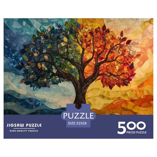 Tree of Life Holzpuzzles 500 Teile Erwachsene Geschicklichkeitsspiel Für Die Ganze Familie Home Decor Geburtstagsgeschenk Lernspiel Stress Relief 500pcs (52x38cm) von SHUNXIFQ